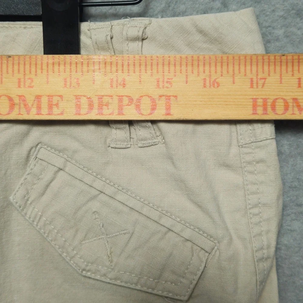 ANCHOR BLUE Womens 11 Beige Cargo Flare Pants Y2K Utility Stretch Casual Vintage - Picture 5 of 9
